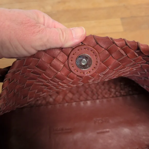 Falorni Luxury Woven Soft Leather Tote NWOT Reddish Brown - Picture 14 of 16